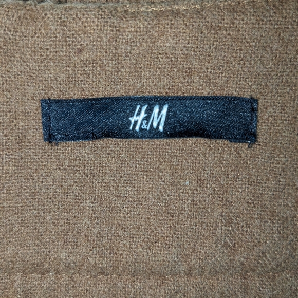 H & M Wool Mini Skirt women's brown lined quarter zip size Small K-1 - Picture 3 of 15